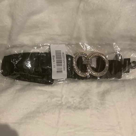 Ashley Stewart Plus Size Crystal Embellished Ruched Belt (6.0) - Picture 4 of 5